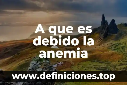 A que es debido la anemia