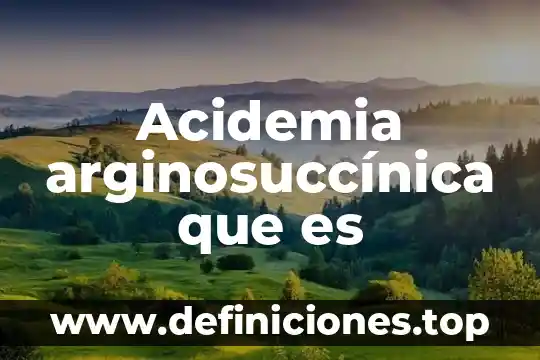 Acidemia arginosuccínica que es