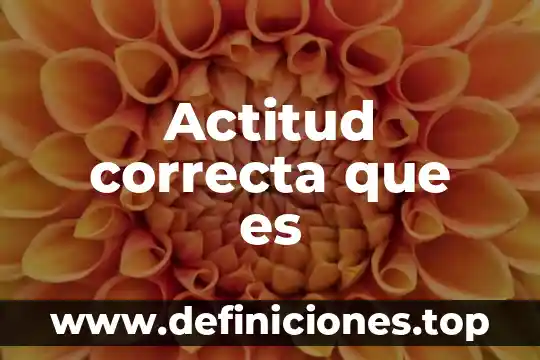 Que es actitud cultural 4 Actitud correcta que es