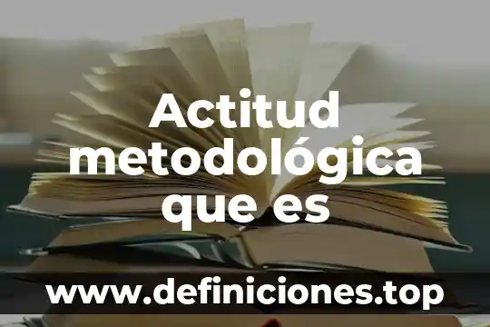 Que es actitud cultural 3 Actitud metodológica que es