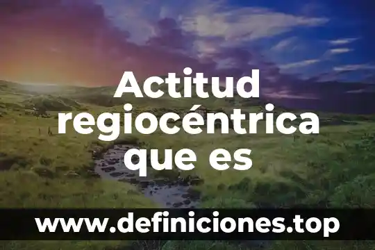 Que es actitud cultural 5 Actitud regiocéntrica que es