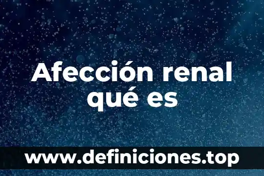 Que es pelvi renal y funcion 5 Afección renal qué es