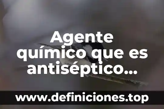 Que es un baño quimico para celular 8 Agente químico que es antiséptico como desinfectante