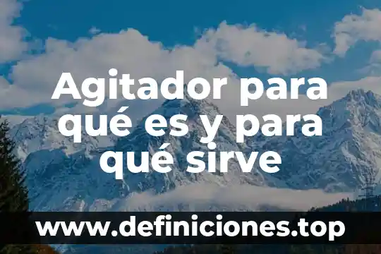 Que es una prueba en historia 3 Agitador para qué es y para qué sirve
