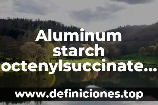 Que es un juego deportes de conjunto 3 Aluminum starch octenylsuccinate que es
