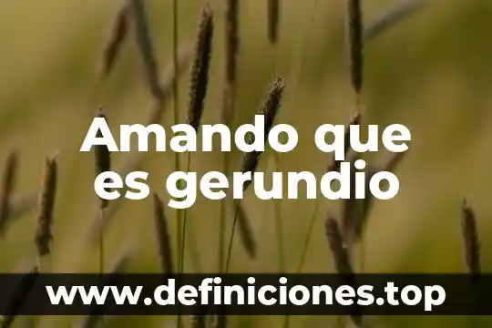 Amando que es gerundio