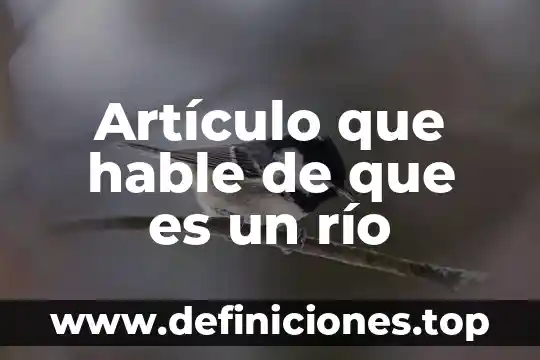 Libro electrónico que hable de que es química 3 Artículo que hable de que es un río