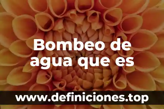 Bombeo de agua que es