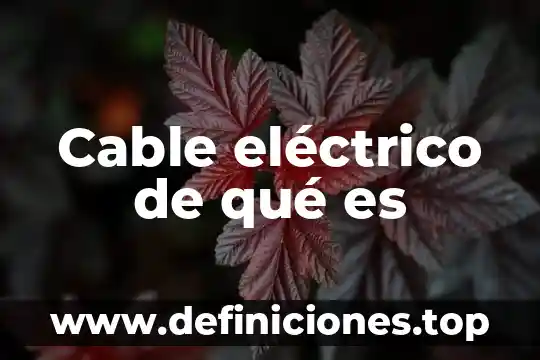Que es cuenta cable 8 Cable eléctrico de qué es