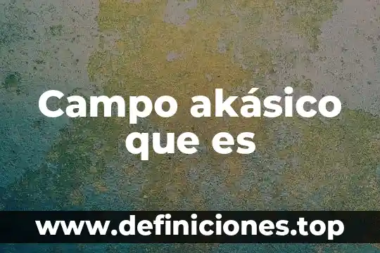 Campo akásico que es
