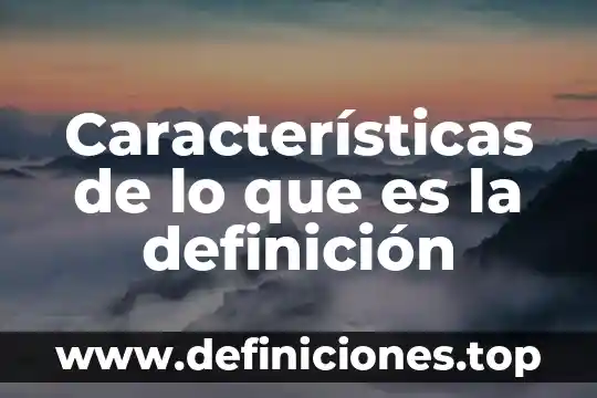 Características de lo que es la definición