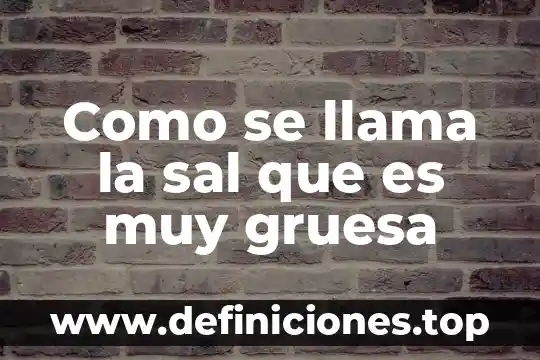 Como se llama la sal que es muy gruesa