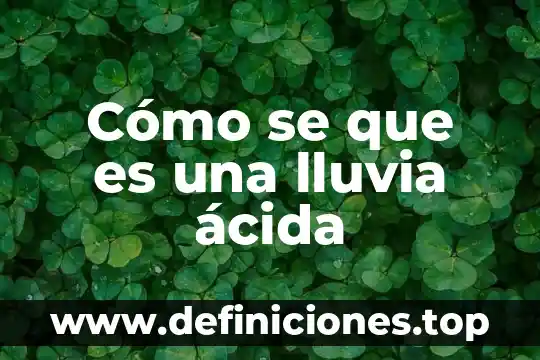 Que es implicaciones ecologicas lluvia acida 5 Cómo se que es una lluvia ácida