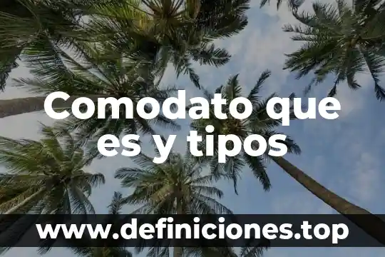 Comodato que es y tipos