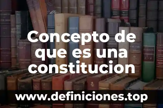 Concepto de que es una constitucion