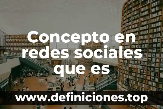 Concepto en redes sociales que es