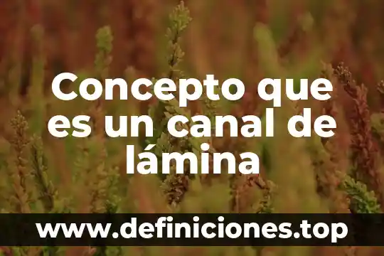 Concepto que es un canal de lámina