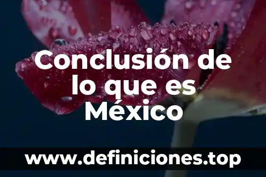 Conclusion de lo que es trabajar en preescolar 6 Conclusión de lo que es México