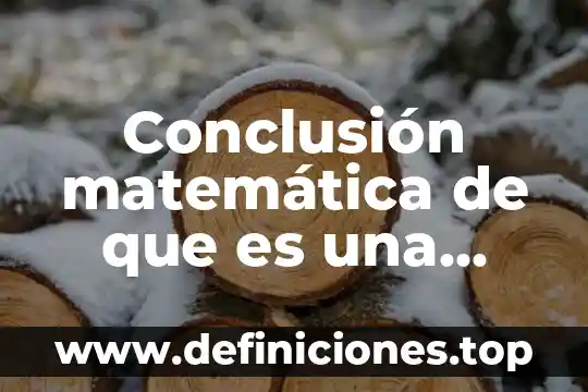 Conclusión matemática de que es una función y una relación