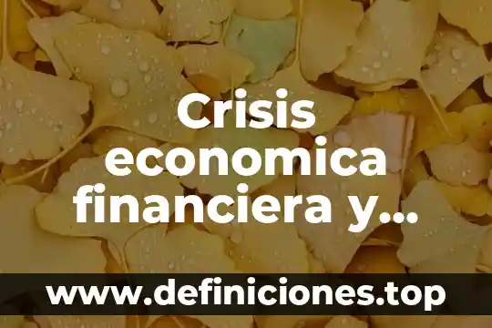 Que es la estructura economica compleja y sus diferencias 4 Crisis economica financiera y bursatil que es