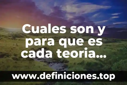 Cuales son y para que es cada teoria social
