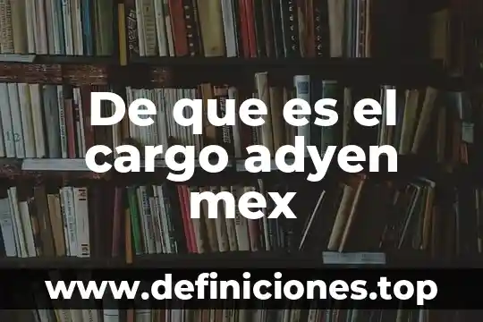 Qué es el isrva cargo 5 De que es el cargo adyen mex