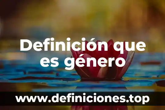 Definición que es género
