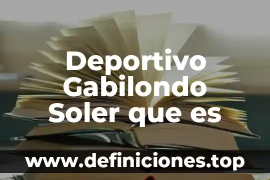 Deportivo Gabilondo Soler que es