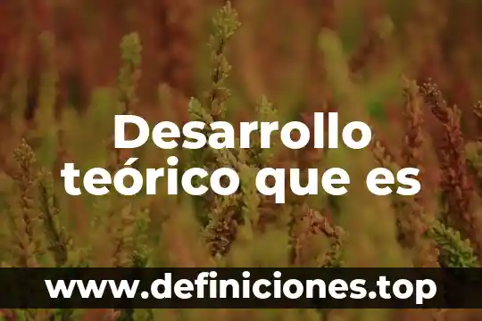Desarrollo teórico que es