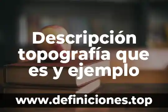 Qué es intuitivas en clasificación y descripción de técnicas 3 Descripción topografía que es y ejemplo