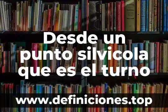 Desde un punto silvicola que es el turno