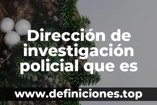 Dirección de investigación policial que es