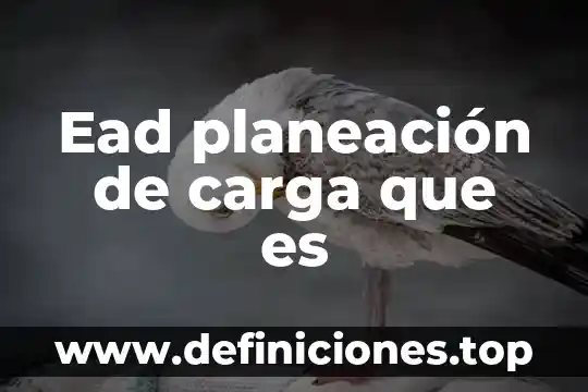 Que es la planeacion y administración financiera 3 Ead planeación de carga que es