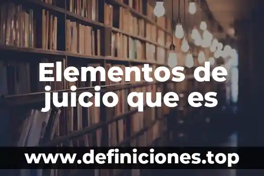 Elementos de juicio que es