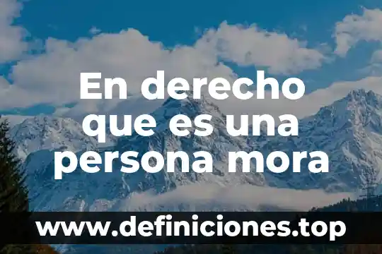 Que es lo mejor dominos para una persona 4 En derecho que es una persona mora