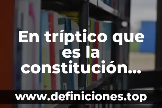 Que es un triptico y que caracteristicas tiene 6 En tríptico que es la constitución en primaria