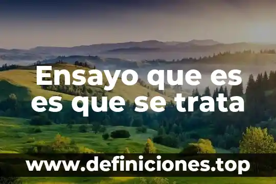 Ensayo que es es que se trata