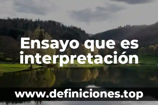 Ensayo que es interpretación