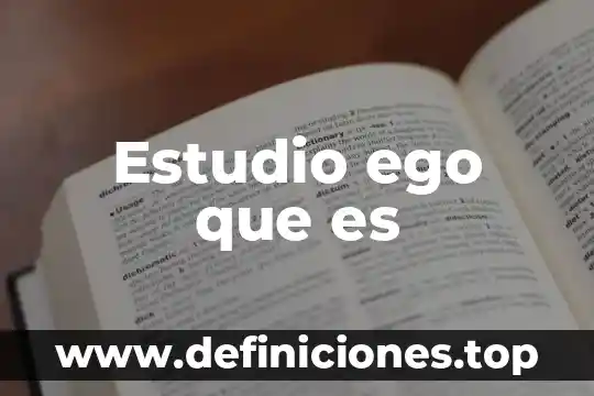 Que es ego en punto abanico 7 Estudio ego que es
