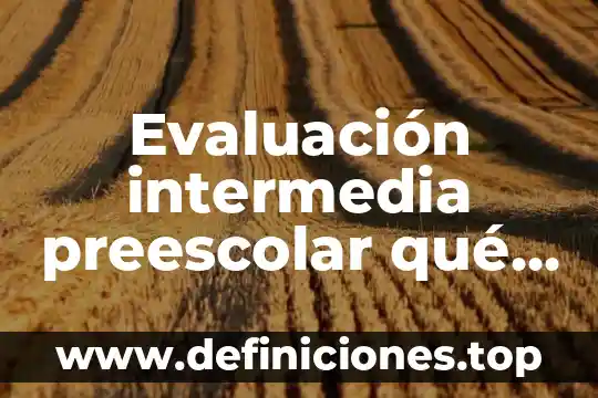 Que es el significado de baso 8 Evaluación intermedia preescolar qué es