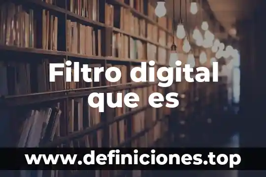 Filtro digital que es
