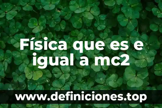 A que es igual la densidad de un cuerpo heterogeneo 8 Física que es e igual a mc2