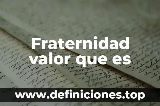 Que es la semejanza como valor 8 Fraternidad valor que es