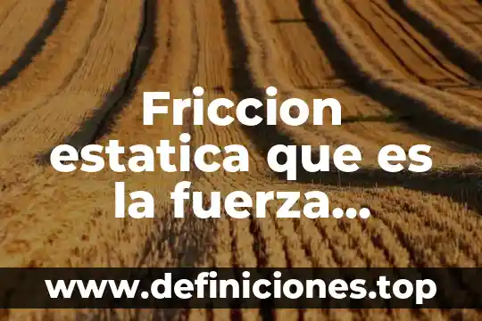 Que es la fricción estática y como se calcula 3 Friccion estatica que es la fuerza normal