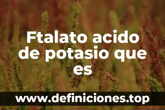Ftalato acido de potasio que es