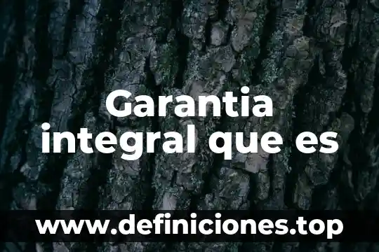 Garantia integral que es