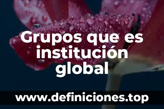 Que es una institucion sociales y menciona ejemplo 7 Grupos que es institución global