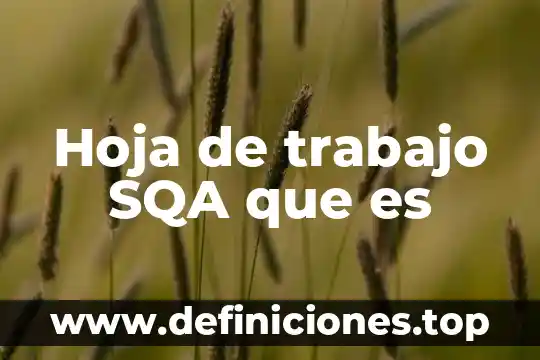 Hoja de trabajo SQA que es