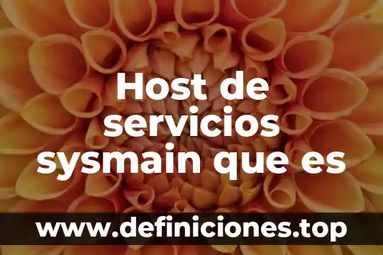 Host de servicios sysmain que es