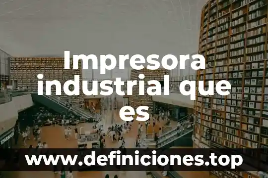 Impresora de una computadora que es 5 Impresora industrial que es